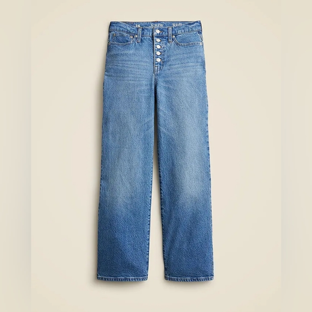 J. Crew Slim Wide High Rise Blue Jeans